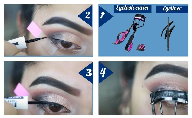 Apply Eyeliner & Eyelash Curler-Step-By-Step