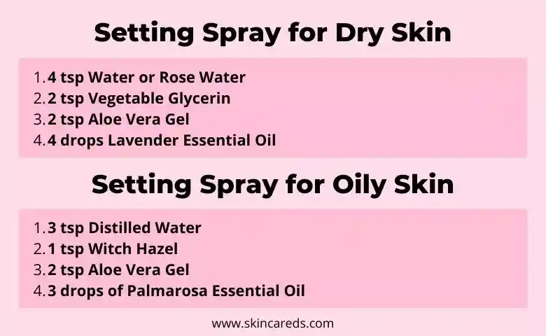 Setting Spray for Dry skin and oily skin